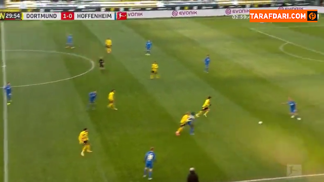 گل مونس دبور به دورتموند (دورتموند 1-1 هوفنهایم)